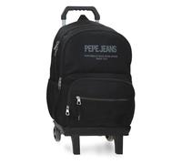 Pepe Jeans Edward Mochila Escolar con Carro Portátil 15,6 Pulgadas Negro 33x46x15 cm Poliéster 22,77L by Joumma Bags