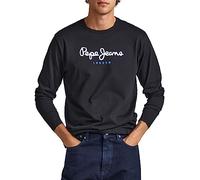 Pepe Jeans Eggo Camiseta para Hombre Slim Fit Manga Larga Negro, XXL
