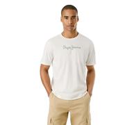 Camiseta con cuello redondo y estampado Hombre Talla M. Color Blanco