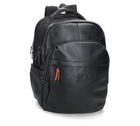 Pepe Jeans Egham Mochila para Portátil Negro 25x37x10 cms Poliéster 9,25L
