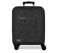 Pepe Jeans Eloise Maleta de Cabina Negro 40x55x20 cm Rígida ABS Cierre de combinación Integrado 37L 2,6kg 4 Ruedas Dobles Equipaje de Mano by Joumma Bags