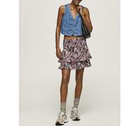 Pepe Jeans Falda corta con doble volante y estampado paisley. default XS