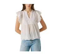 Pepe Jeans - Fluid Ruffle Shoulder Blouse - Blouses & Shirts - Mujer - Blanco - L -