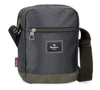 Pepe Jeans Harry Bandolera Dos Compartimentos Gris 17x22x7,5 cms Poliéster con detalles en Piel Sintética