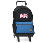 Pepe Jeans Henry Mochila Escolar con Carro 15,6" Pulgadas Negro 31x44x17,5 cm Poliéster 23,87L by Joumma Bags