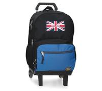 Pepe Jeans Henry Mochila Escolar con Carro 15,6" Pulgadas Negro 33x46x15 cm Poliéster 22,77L by Joumma Bags