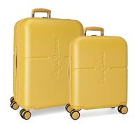 Pepe Jeans Highlight Juego de maletas Amarillo 55/70 cms Rígida ABS Cierre TSA integrado 116L 7,54 kgs 4 Ruedas dobles Equipaje de Mano