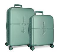 Pepe Jeans Highlight Juego de Maletas Azul 55/70 cms Rígida ABS Cierre TSA Integrado 116L 7,54 kgs 4 Ruedas Dobles Equipaje Mano by Joumma Bags