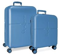 Pepe Jeans Highlight Juego de Maletas Azulon 48x70x28 cm Rígida ABS Cierre TSA Integrado 116L 6,8kg 4 Ruedas Dobles Equipaje de Mano by Joumma Bags