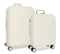 Pepe Jeans Highlight Juego de Maletas Beige 55/70 cms Rígido 2,8 kgs Cierre TSA ABS 2,8 kgs 116LExtensible Equipaje de Mano by Joumma Bags