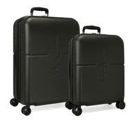 Pepe Jeans Highlight Juego de maletas Negro 55/70 cms Rígida ABS Cierre TSA integrado 116L 7,54 kgs 4 Ruedas dobles Equipaje de Mano
