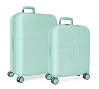 Pepe Jeans Highlight Juego de maletas Azul 55/70 cms Rígida ABS Cierre TSA integrado 116L 7,54 kgs 4 Ruedas dobles Equipaje de Mano