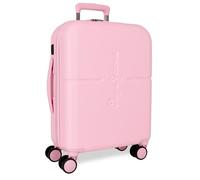Pepe Jeans Highlight Maleta de Cabina Rosa 40x55x20 cms Rígida ABS Cierre TSA Integrado 37L 2,96 kgs 4 Ruedas Dobles Equipaje Mano by Joumma Bags