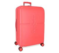Pepe Jeans Highlight Maleta Mediana Rígida, Rojo, 4 Ruedas Dobles | 48x70x28 cms