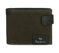 Pepe Jeans Hilltop Cartera horizontal con cierre de clic Verde 11x8,5x1 cms Piel