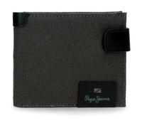 Pepe Jeans Hilltop Cartera Horizontal con Cierre de Click Gris 11x8,5x1 cms Piel by Joumma Bags