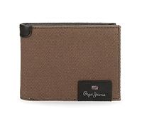 Pepe Jeans Hilltop Cartera horizontal con monedero Marrón 11x8x1 cms Piel