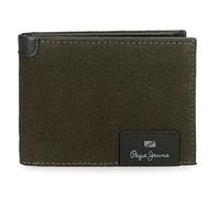 Pepe Jeans Hilltop Cartera horizontal con monedero Verde 11x8x1 cms Piel