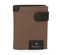 Pepe Jeans Hilltop Cartera vertical con cierre de clic Marrón 8,5x10,5x1 cms Piel
