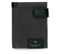 Pepe Jeans Hilltop Cartera Vertical con Tarjetero y Cierre de Click Gris 8,5x10,5x1 cms Piel by Joumma Bags