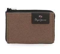 Pepe Jeans Hilltop Monedero con Tarjetero Marrón 11x7x1,5 cms Piel