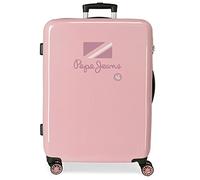 Pepe Jeans Holi Maleta mediana Rosa 48x68x26 cms Rígida ABS Cierre de combinación lateral 70L 3 kgs 4 Ruedas dobles