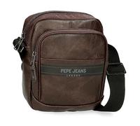 Pepe Jeans Horley Bandolera Dos Compartimentos Marrón 17x22x8 cms Poliéster