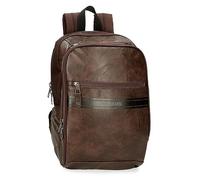 Pepe Jeans Horley Mochila Doble Compartimento Adaptable Marrón 25x37x10 cms Poliéster 9,25L