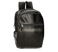 Pepe Jeans Horley Mochila Doble Compartimento Adaptable Negro 25x37x10 cms Poliéster 9,25L