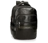 Pepe Jeans Horley Mochila para Portátil Doble Compartimento Negro 30x42x14,5 cms Poliéster 18,27L