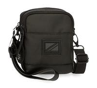 Pepe Jeans Hoxton Bandolera Dos Compartimentos Negro 12x15x3,5 cms Poliéster y PU