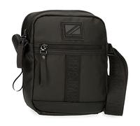 Pepe Jeans Hoxton Bandolera Dos Compartimentos Negro 17x22x7,5 cms Poliéster y PU