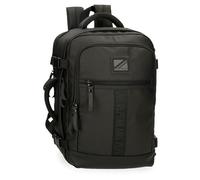 Pepe Jeans Hoxton Mochila cabina, negro, Portátil, 31 cm x 44 cm x 15 cm, de algodón, poliester y piel sintética, Tirantes anchos, ergonómicos y acolchados, USB integrado con cable. De Joumma Bags