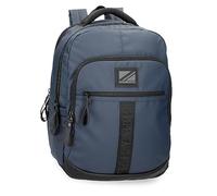Pepe Jeans Hoxton Mochila para Portátil Doble Compartimento Azul 30x42x14,5 cms Poliéster 18,27L