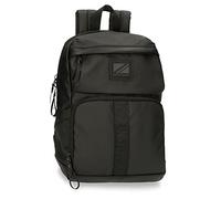 Pepe Jeans Hoxton Mochila para Portátil Adaptable 13,3" Negro 25x36x10 cms Poliéster y PU