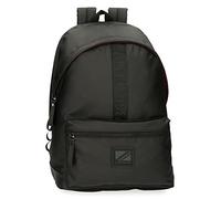 Pepe Jeans Hoxton Mochila para Portátil Doble Compartimento 15,6" Negro 31x44x15 cms Poliéster y PU