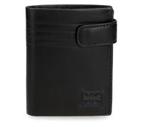 Pepe Jeans Hudson Cartera Vertical con Cierre de Clic Negro 8,5x10,5x1 cms Piel by Joumma Bags
