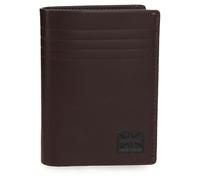 Pepe Jeans Hudson Cartera Vertical con Monedero Marrón 8,5x11,5x1 cms Piel by Joumma Bags