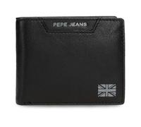 Pepe Jeans Indiana Cartera Horizontal con Billetera Extraible Negro 11x8,5x1 cms Piel by Joumma Bags