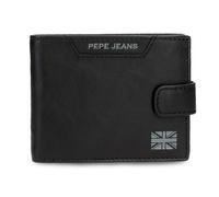 Pepe Jeans Indiana Cartera Horizontal con Cierre de Clic Negro 11x8,5x1 cms Piel by Joumma Bags
