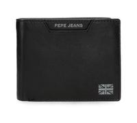 Pepe Jeans Indiana Cartera Horizontal con Monedero Negro 12,5x9,5x1 cms Piel by Joumma Bags