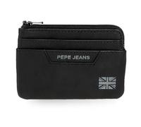 Pepe Jeans Indiana Monedero con Tarjetero Negro 11x7x1,5 cms Piel by Joumma Bags