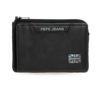Pepe Jeans Indiana Monedero con Tarjetero Negro 11x7x1,5 cms Piel by Joumma Bags