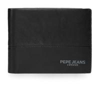 Pepe Jeans Ithaca Billetero con Tarjetero Negro 12,5x9,5x1 cms Piel by Joumma Bags