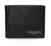 Pepe Jeans Ithaca Cartera Horizontal con Billetera Extraible Negro 11x8,5x1 cms Piel by Joumma Bags