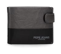 Pepe Jeans Ithaca Cartera Horizontal con Cierre de Clic Gris 11x8,5x1 cms Piel by Joumma Bags
