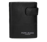 Pepe Jeans Ithaca Cartera Vertical con Cierre de Clic Negro 8,5x10,5x1 cms Piel by Joumma Bags