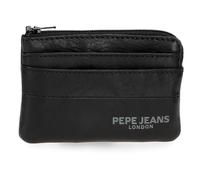 Pepe Jeans Ithaca Monedero con Tarjetero Negro 11x7x1,5 cms Piel by Joumma Bags