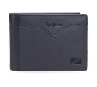 Pepe Jeans Jacket Cartera Horizontal con Monedero Azul 11x8x1 cms Piel by Joumma Bags