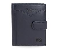 Pepe Jeans Jacket Cartera Vertical con Cierre de Clic Azul 8,5x10,5x1 cms Piel by Joumma Bags